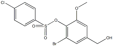 2-bromo-4-(hydroxymethyl)-6-methoxyphenyl 4-chlorobenzenesulfonate Struktur