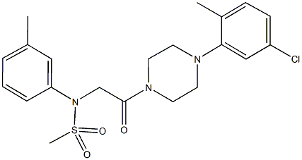 N-{2-[4-(5-chloro-2-methylphenyl)-1-piperazinyl]-2-oxoethyl}-N-(3-methylphenyl)methanesulfonamide Struktur