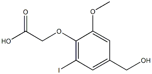 [4-(hydroxymethyl)-2-iodo-6-methoxyphenoxy]acetic acid Struktur