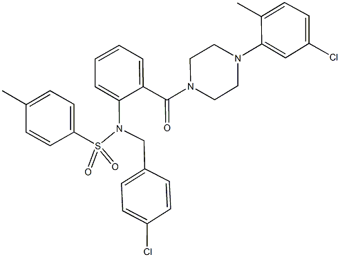 N-(4-chlorobenzyl)-N-(2-{[4-(5-chloro-2-methylphenyl)-1-piperazinyl]carbonyl}phenyl)-4-methylbenzenesulfonamide Struktur