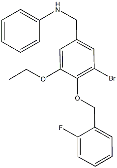 N-{3-bromo-5-ethoxy-4-[(2-fluorobenzyl)oxy]benzyl}-N-phenylamine Struktur