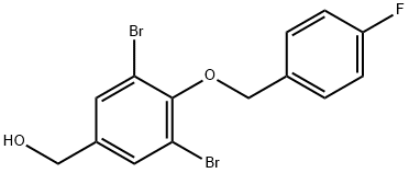 {3,5-dibromo-4-[(4-fluorobenzyl)oxy]phenyl}methanol Struktur