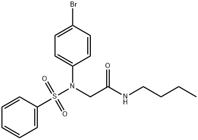 2-[4-bromo(phenylsulfonyl)anilino]-N-butylacetamide Struktur