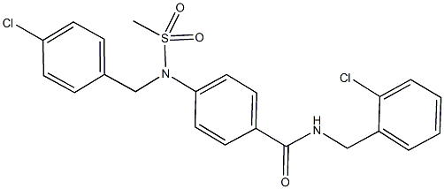 N-(2-chlorobenzyl)-4-[(4-chlorobenzyl)(methylsulfonyl)amino]benzamide Struktur