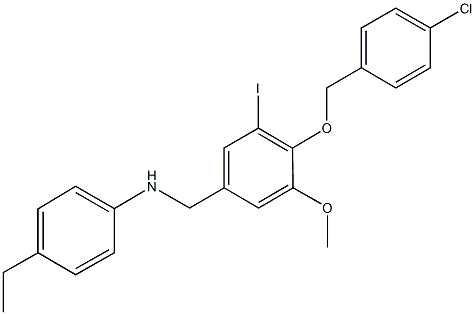 N-{4-[(4-chlorobenzyl)oxy]-3-iodo-5-methoxybenzyl}-N-(4-ethylphenyl)amine Struktur