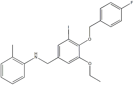 N-{3-ethoxy-4-[(4-fluorobenzyl)oxy]-5-iodobenzyl}-N-(2-methylphenyl)amine Struktur