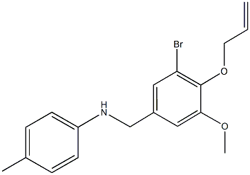 N-[4-(allyloxy)-3-bromo-5-methoxybenzyl]-N-(4-methylphenyl)amine Struktur