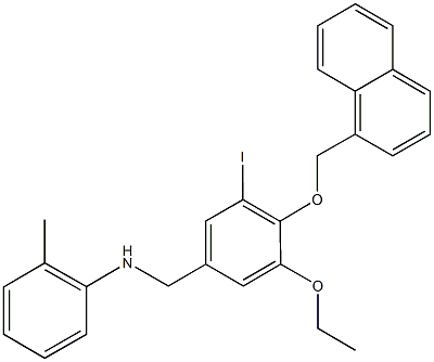 N-[3-ethoxy-5-iodo-4-(1-naphthylmethoxy)benzyl]-N-(2-methylphenyl)amine Struktur