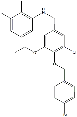 N-{4-[(4-bromobenzyl)oxy]-3-chloro-5-ethoxybenzyl}-N-(2,3-dimethylphenyl)amine Struktur