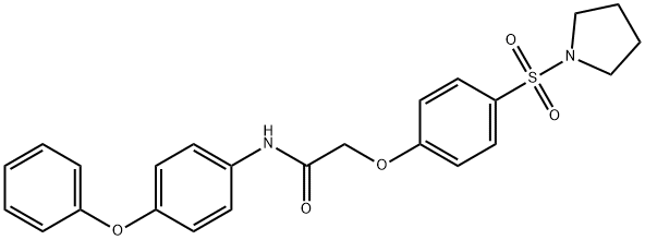 N-(4-phenoxyphenyl)-2-[4-(1-pyrrolidinylsulfonyl)phenoxy]acetamide Struktur