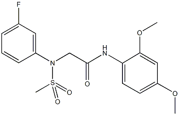 N-(2,4-dimethoxyphenyl)-2-[3-fluoro(methylsulfonyl)anilino]acetamide Struktur