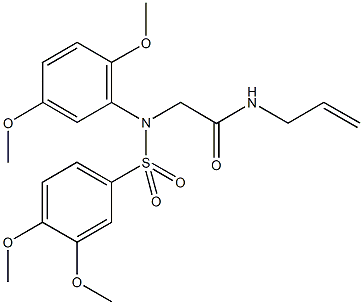 N-allyl-2-{[(3,4-dimethoxyphenyl)sulfonyl]-2,5-dimethoxyanilino}acetamide Struktur