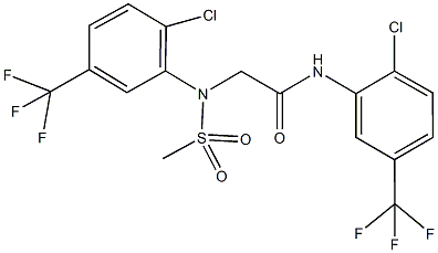 2-[2-chloro(methylsulfonyl)-5-(trifluoromethyl)anilino]-N-[2-chloro-5-(trifluoromethyl)phenyl]acetamide Struktur