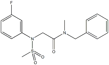 N-benzyl-2-[3-fluoro(methylsulfonyl)anilino]-N-methylacetamide Struktur