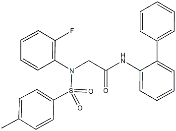 N-[1,1'-biphenyl]-2-yl-2-{2-fluoro[(4-methylphenyl)sulfonyl]anilino}acetamide Struktur