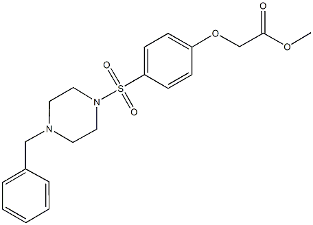 methyl {4-[(4-benzyl-1-piperazinyl)sulfonyl]phenoxy}acetate Struktur