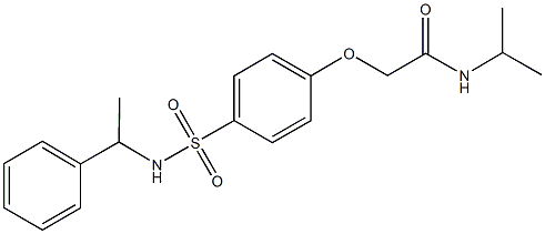 N-isopropyl-2-(4-{[(1-phenylethyl)amino]sulfonyl}phenoxy)acetamide Struktur