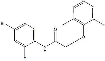 N-(4-bromo-2-fluorophenyl)-2-(2,6-dimethylphenoxy)acetamide Struktur