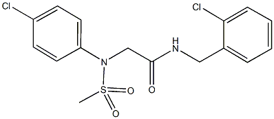 N-(2-chlorobenzyl)-2-[4-chloro(methylsulfonyl)anilino]acetamide Struktur