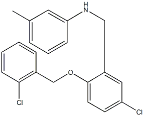 N-{5-chloro-2-[(2-chlorobenzyl)oxy]benzyl}-N-(3-methylphenyl)amine Struktur