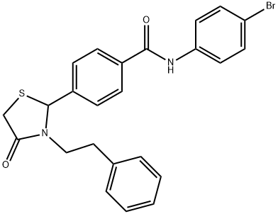 N-(4-bromophenyl)-4-[4-oxo-3-(2-phenylethyl)-1,3-thiazolidin-2-yl]benzamide Struktur