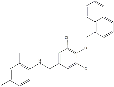 N-[3-chloro-5-methoxy-4-(1-naphthylmethoxy)benzyl]-N-(2,4-dimethylphenyl)amine Struktur