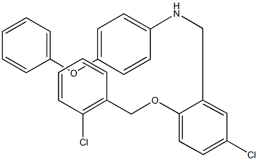 N-{5-chloro-2-[(2-chlorobenzyl)oxy]benzyl}-N-(4-phenoxyphenyl)amine Struktur