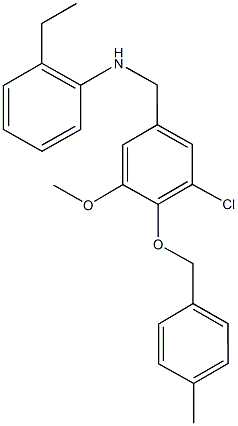 N-{3-chloro-5-methoxy-4-[(4-methylbenzyl)oxy]benzyl}-N-(2-ethylphenyl)amine Struktur