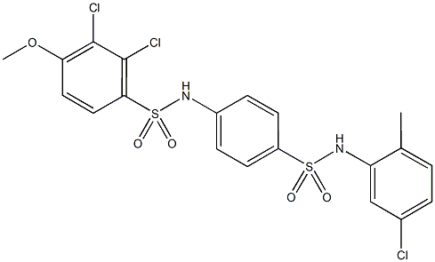 2,3-dichloro-N-{4-[(5-chloro-2-methylanilino)sulfonyl]phenyl}-4-methoxybenzenesulfonamide Struktur