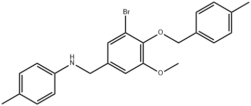 N-{3-bromo-5-methoxy-4-[(4-methylbenzyl)oxy]benzyl}-N-(4-methylphenyl)amine Struktur