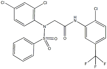 N-[2-chloro-5-(trifluoromethyl)phenyl]-2-[2,4-dichloro(phenylsulfonyl)anilino]acetamide Struktur