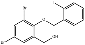 {3,5-dibromo-2-[(2-fluorobenzyl)oxy]phenyl}methanol Struktur