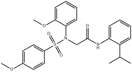 N-(2-isopropylphenyl)-2-{2-methoxy[(4-methoxyphenyl)sulfonyl]anilino}acetamide Struktur