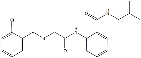 2-({[(2-chlorobenzyl)sulfanyl]acetyl}amino)-N-isobutylbenzamide Struktur