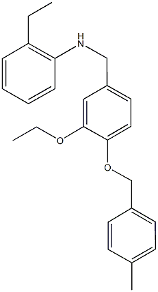 N-{3-ethoxy-4-[(4-methylbenzyl)oxy]benzyl}-N-(2-ethylphenyl)amine Struktur