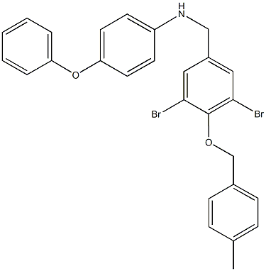 N-{3,5-dibromo-4-[(4-methylbenzyl)oxy]benzyl}-N-(4-phenoxyphenyl)amine Struktur