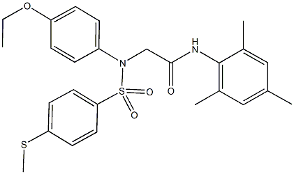 2-(4-ethoxy{[4-(methylsulfanyl)phenyl]sulfonyl}anilino)-N-mesitylacetamide Struktur