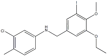 N-(3-chloro-4-methylphenyl)-N-(3-ethoxy-5-iodo-4-methoxybenzyl)amine Struktur