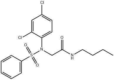 N-butyl-2-[2,4-dichloro(phenylsulfonyl)anilino]acetamide Struktur