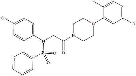 N-{2-[4-(5-chloro-2-methylphenyl)-1-piperazinyl]-2-oxoethyl}-N-(4-chlorophenyl)benzenesulfonamide Struktur