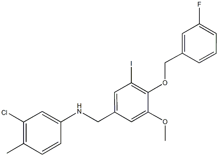 N-(3-chloro-4-methylphenyl)-N-{4-[(3-fluorobenzyl)oxy]-3-iodo-5-methoxybenzyl}amine Struktur