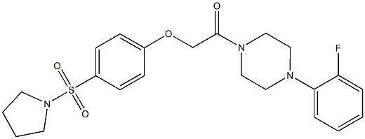 2-[4-(2-fluorophenyl)-1-piperazinyl]-2-oxoethyl 4-(1-pyrrolidinylsulfonyl)phenyl ether Struktur