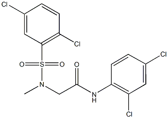 N-(2,4-dichlorophenyl)-2-[[(2,5-dichlorophenyl)sulfonyl](methyl)amino]acetamide Struktur