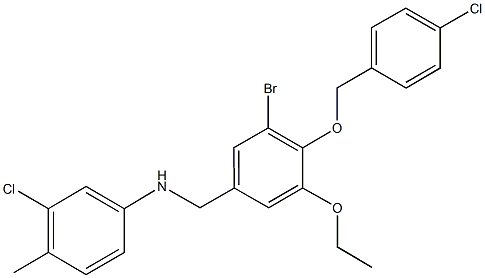 N-{3-bromo-4-[(4-chlorobenzyl)oxy]-5-ethoxybenzyl}-N-(3-chloro-4-methylphenyl)amine Struktur