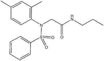 2-[2,4-dimethyl(phenylsulfonyl)anilino]-N-propylacetamide Struktur