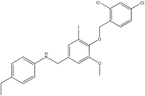 N-{4-[(2,4-dichlorobenzyl)oxy]-3-iodo-5-methoxybenzyl}-N-(4-ethylphenyl)amine Struktur