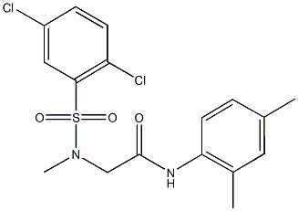 2-[[(2,5-dichlorophenyl)sulfonyl](methyl)amino]-N-(2,4-dimethylphenyl)acetamide Struktur