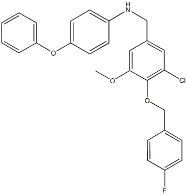 N-{3-chloro-4-[(4-fluorobenzyl)oxy]-5-methoxybenzyl}-N-(4-phenoxyphenyl)amine Struktur