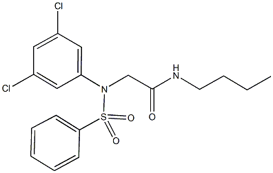 N-butyl-2-[3,5-dichloro(phenylsulfonyl)anilino]acetamide Struktur