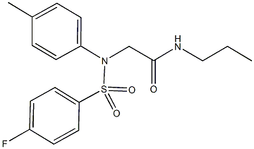 2-{[(4-fluorophenyl)sulfonyl]-4-methylanilino}-N-propylacetamide Struktur